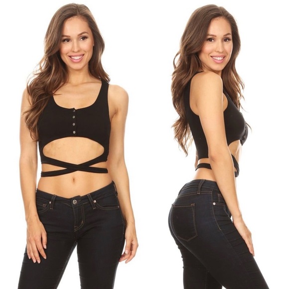 Crissy Cross Crop Top - Picture 2 of 3